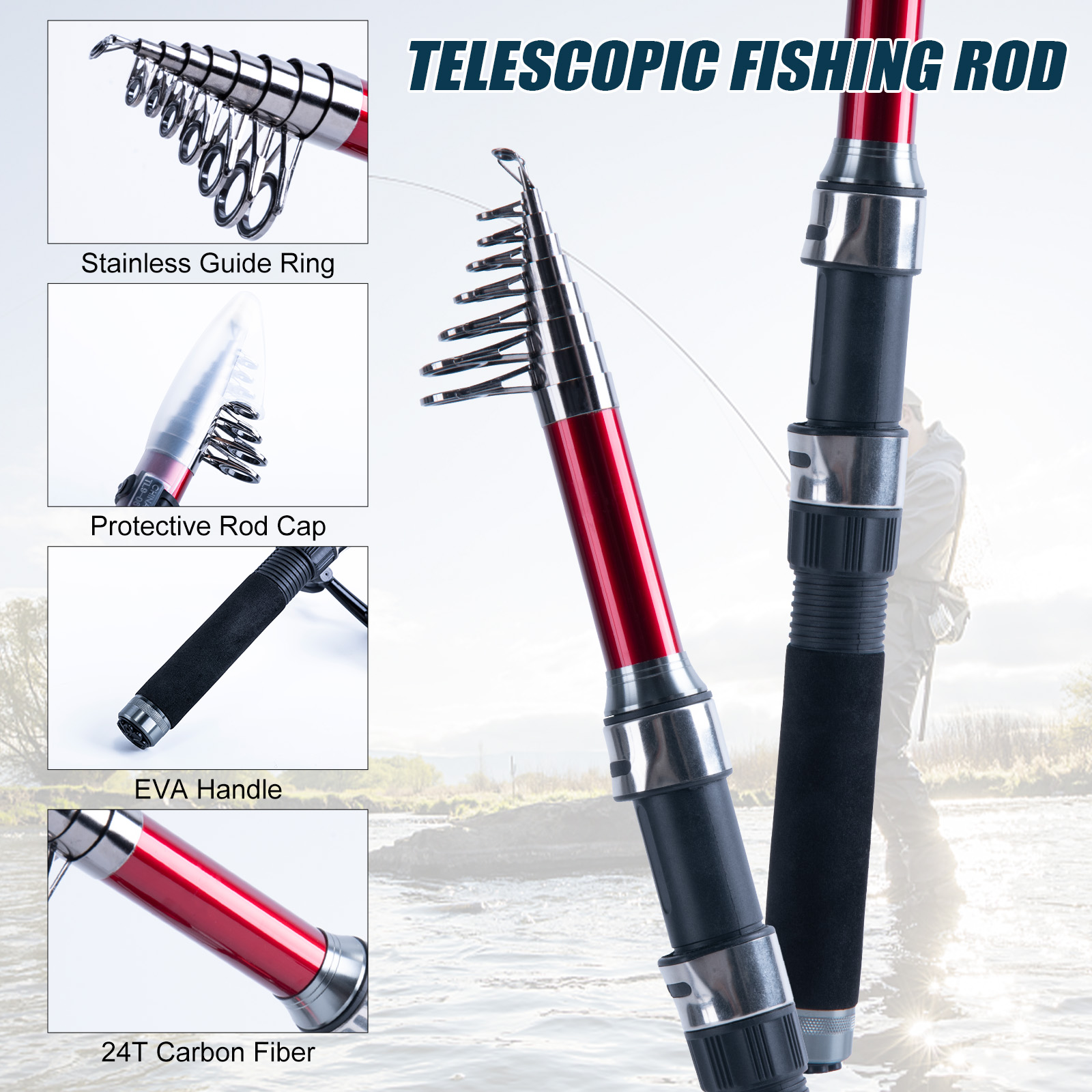 Conjunto de Vara de Pesca Tele - Fishing Rod Combo avaliação e preço