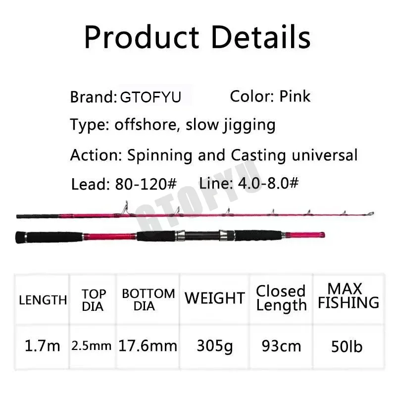 Superhard lento jigging vara 1 - Fishing Rod Surf avaliação e preço
