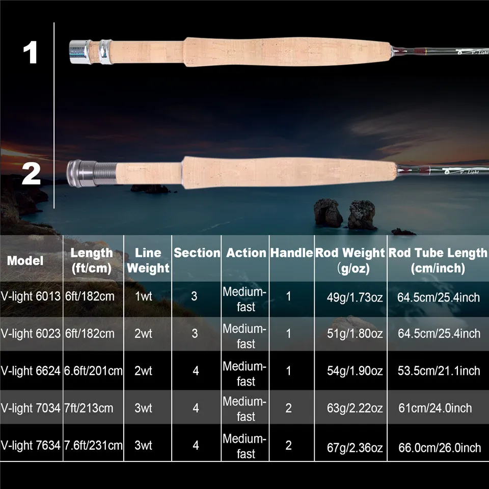 MAXIMUMCATCH Ultralite/V-light - Fishing Rod Fly avaliação e preço